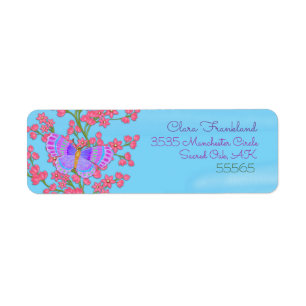 Etiqueta Mariposa Jardín 3D Whimsey