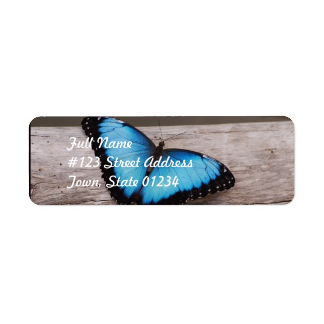 Etiqueta Mariposa morfa azul (Frente)