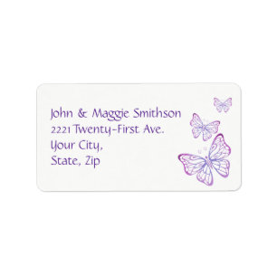 Etiqueta Mariposa Purple Mauve Pink Classy