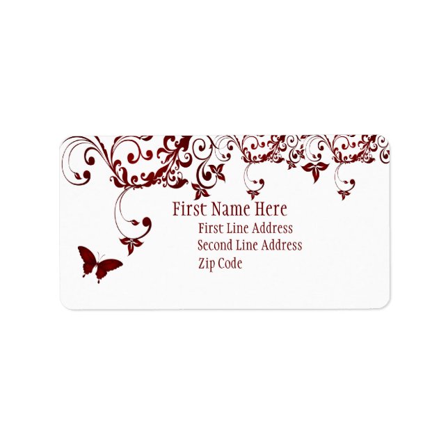 Etiqueta Mariposa roja (Frente)