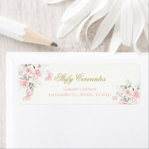 Etiqueta Mariposa rosa Quinceañera