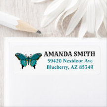 Mariposa tatuada tradicional verde azulada