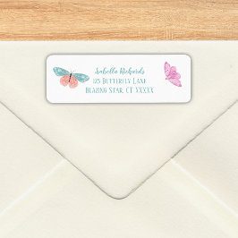 Etiqueta Mariposas Florales Boho Hermosas