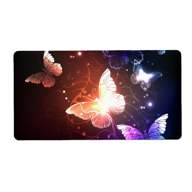 Etiqueta Mariposas nocturnas brillantes (Frente)