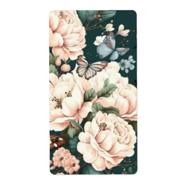 Etiqueta Mariposas y flores (Frente)