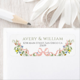Etiqueta Mariscos de flores silvestres Jardín Elegante Boda