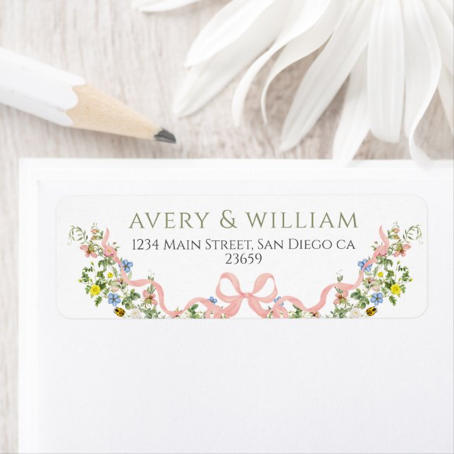 Etiqueta Mariscos de flores silvestres Jardín Elegante Boda (In situ)