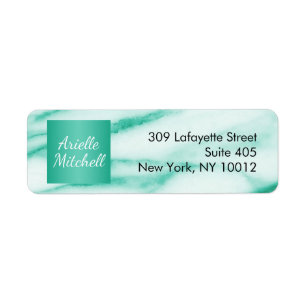 Etiqueta Mármol de Alabastro Turquesa elegante profesional
