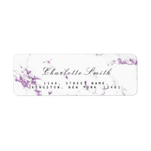 Etiqueta Mármol Mínimo de lavabo morado blanco RSVP