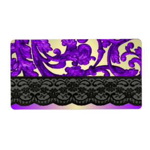 Etiqueta Mármol morado y dorado