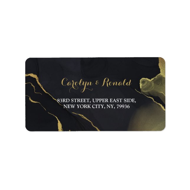 Etiqueta Mármol negro y oro (Frente)