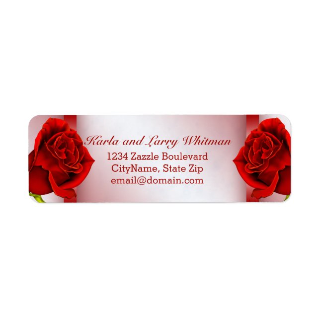 Etiqueta Mármol rojo y Rosas (Frente)