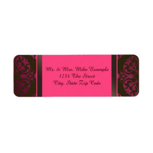 Etiqueta Marrón rosa caliente y chocolate
