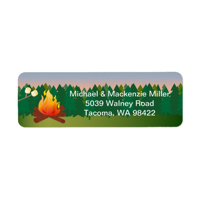 Etiqueta Marshmallow Campfire (Frente)