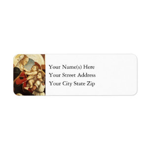 Etiqueta Mary Baby Jesus y Angel Vintage Christmas