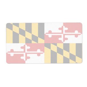 Etiqueta Maryland Faint Flag Shipping Label