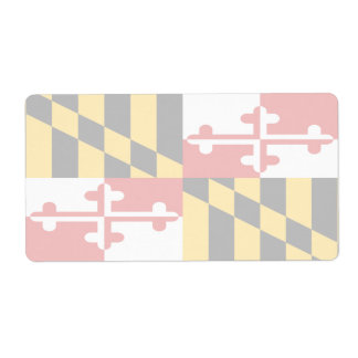 Etiqueta Maryland Faint Flag Shipping Label