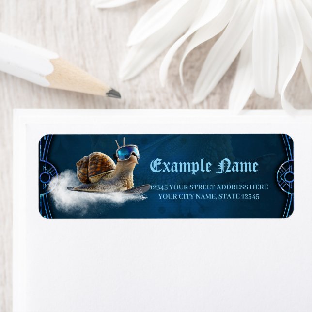 Etiqueta Más fría que el resto, el caracol con snowboard. (In situ)