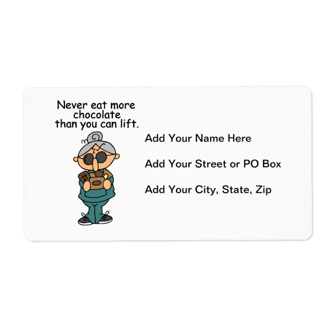 Etiqueta Más humor del chocolate (Frente)