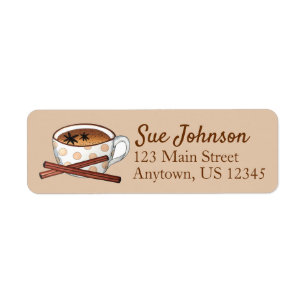 Etiqueta Masala Chai Teacup India espiando té negro cuppa