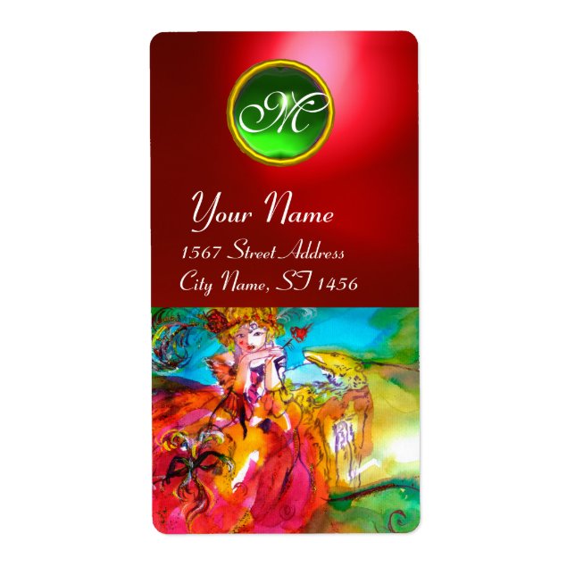 Etiqueta Máscara de carnaval de MIRANDOLINA / Veneciana (Frente)