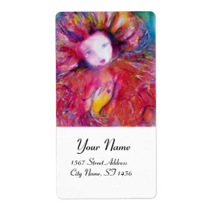 Etiqueta MÁSCARA EN blanco veneciano rojo