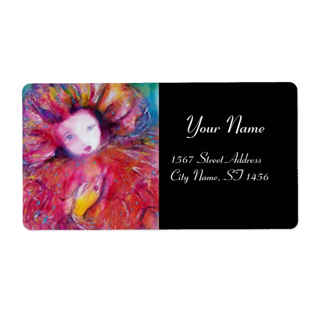 Etiqueta MÁSCARA EN ROJO Veneciano Mascarada Negro (Frente)