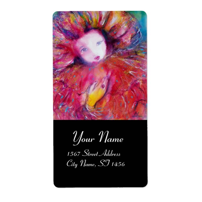 Etiqueta MÁSCARA EN ROJO Veneciano Mascarada Negro (Frente)