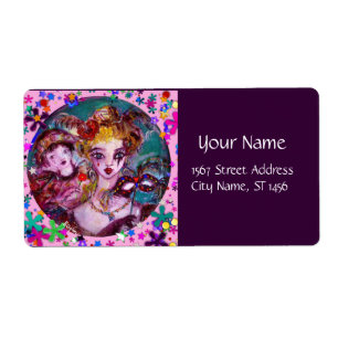 ETIQUETA MÁSCARAS Y CONFETTI DE MASQUERADE VENECIANA DE VAL