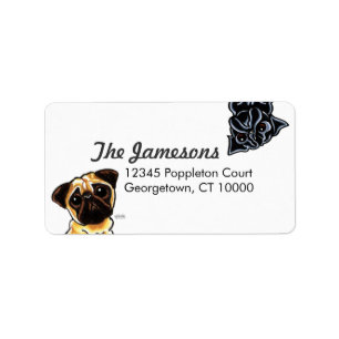 Etiqueta Mascota de familia Pug Nombre Personalizado person