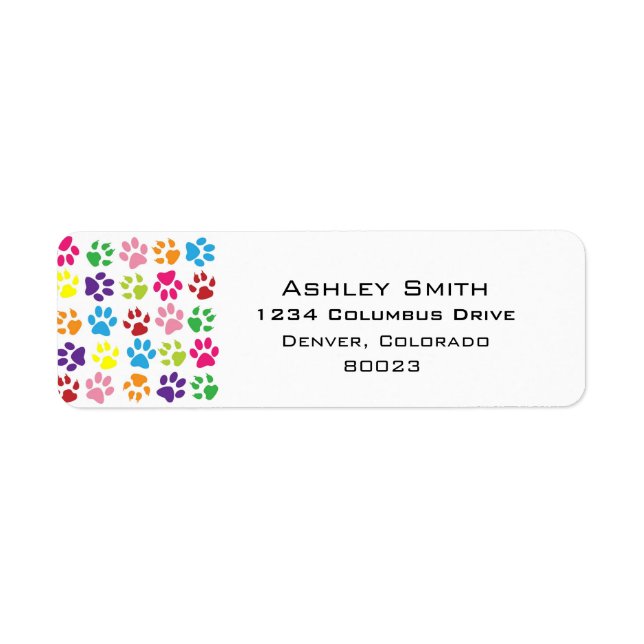 Etiqueta Mascotas traza el patrón de impresión (Frente)