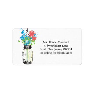 Etiqueta Mason Jar & Autumn Wildflowers