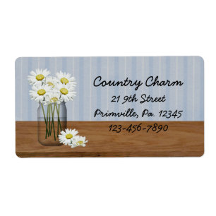 Etiqueta Mason Jar De Daisies