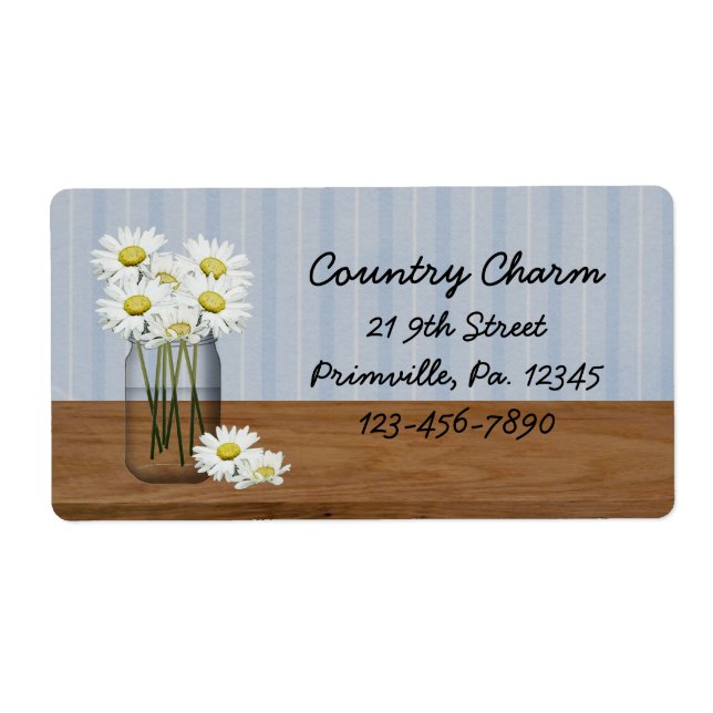 Etiqueta Mason Jar De Daisies (Frente)