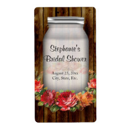 Etiqueta Mason Jar Flower Wreath Brillante
