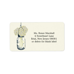 Etiqueta Mason Jar Hydrangeas, una colga rusa