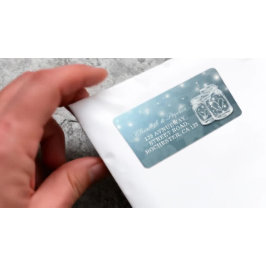 Etiqueta Mason Jar String Light Blue Floral Boda Dirección