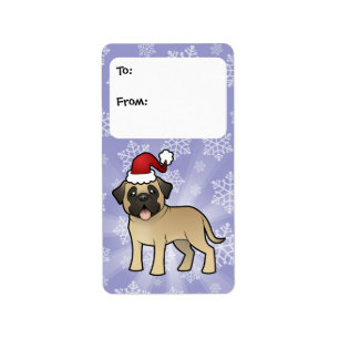 Etiqueta Mastín/Bullmastiff del navidad