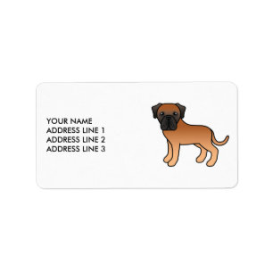 Etiqueta Mastín inglés albaricoque perro de dibujos animado