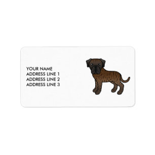 Etiqueta Mastín inglés atigrado perro de dibujos animados l