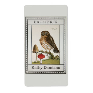 Etiqueta Matrícula de libros de platillos de hongos de búho