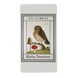 Etiqueta Matrícula de libros de platillos de hongos de búho