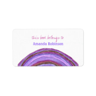Etiqueta Matrícula personalizada Purple rainbow