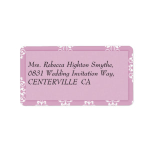 Etiqueta Matrimonio de Damasco Rosa Rosa