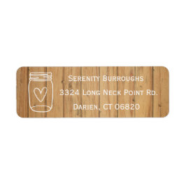 Etiqueta Matrimonio rústico de Mason Jar Brown en el campo 