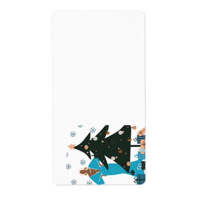 Etiqueta Mature Black Woman Navidades (Frente)