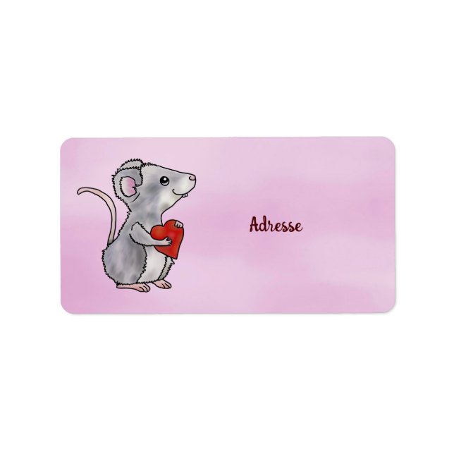 Etiqueta Maus mit Herz (Frente)