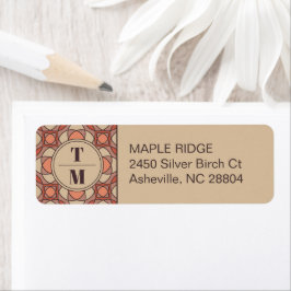 Etiqueta Mauve and Terracotta Art Deco Return Address Label