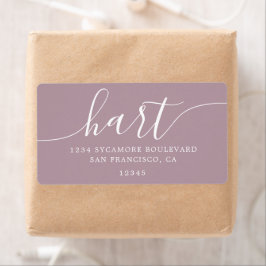 Etiqueta Mauve Shadows Modern Script Family Return Address