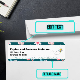 Etiqueta Mayo Dirección personalizada temática